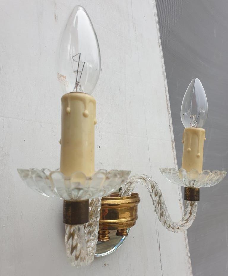 Applique 2 bras verre Murano vintage 1950
