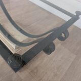 Wrought iron and glass coffee table