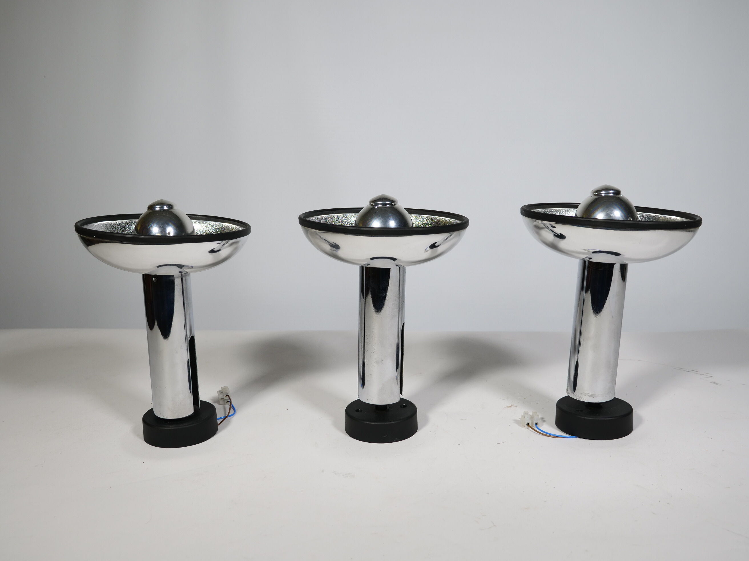 Space Age Chrome Wall Lamps by Staff, Set of 3, 1970s