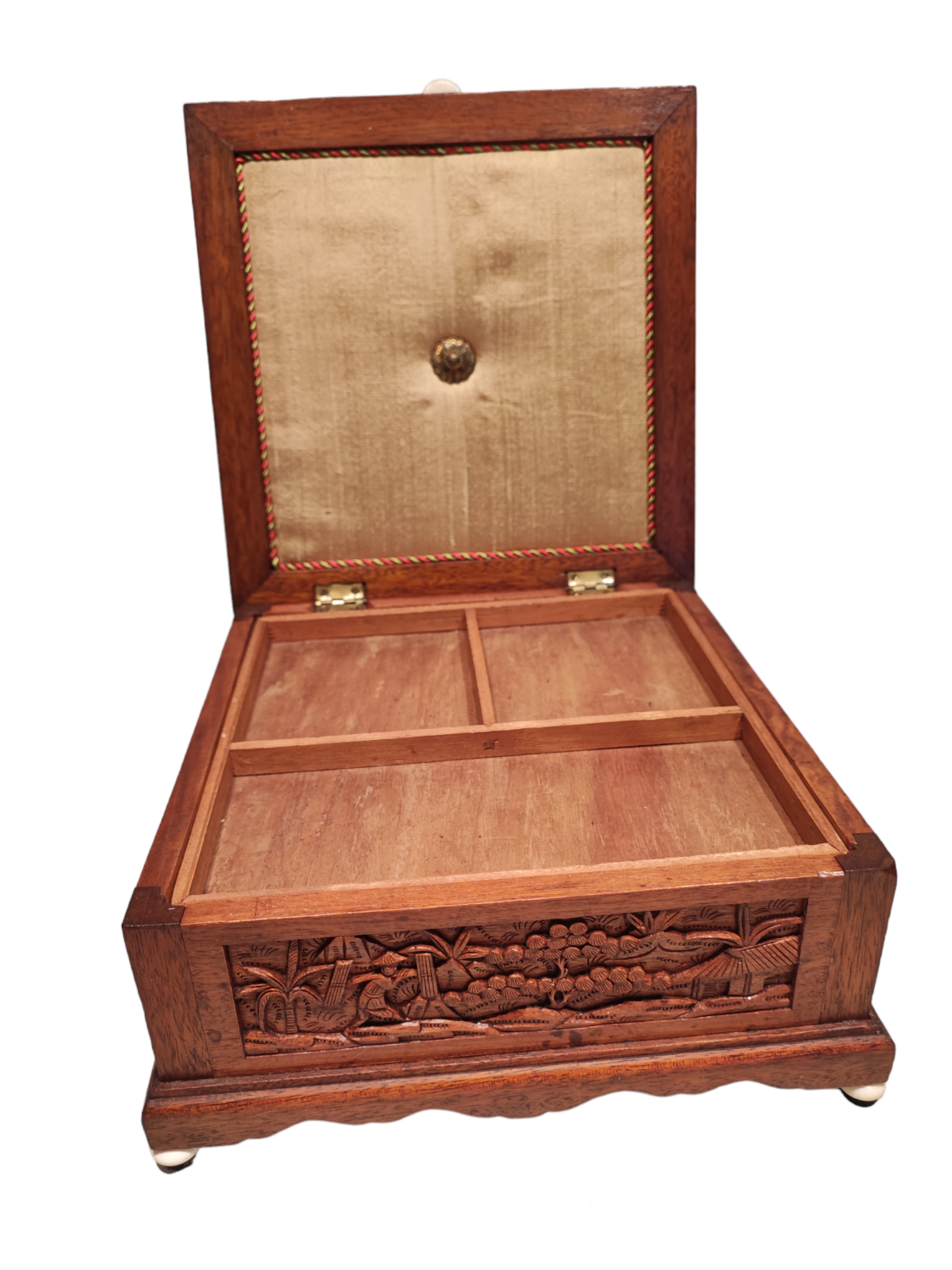 Chinese carved wood box