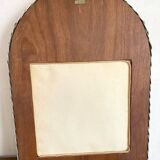 Vintage woven rattan mirror