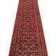 Long Red Wool Vintage Persian Runner Rug Handwoven Oriental Carpet- 80x475cm