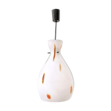 Vintage Encased and Blown Glass Pendant with Orange Murrine, Italy