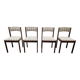 Ensemble de 4 chaises en bois et tweed 70'