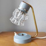 Mid-Century glass and brass lamp