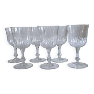 Set of 6 chiseled stemmed glasses