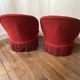 Paire de crapauds Napoléon III en velours rouge, XIXe