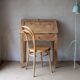 Secrétaire bureau vintage ancien bois massif