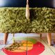 Pouf coffre moumoute vintage
