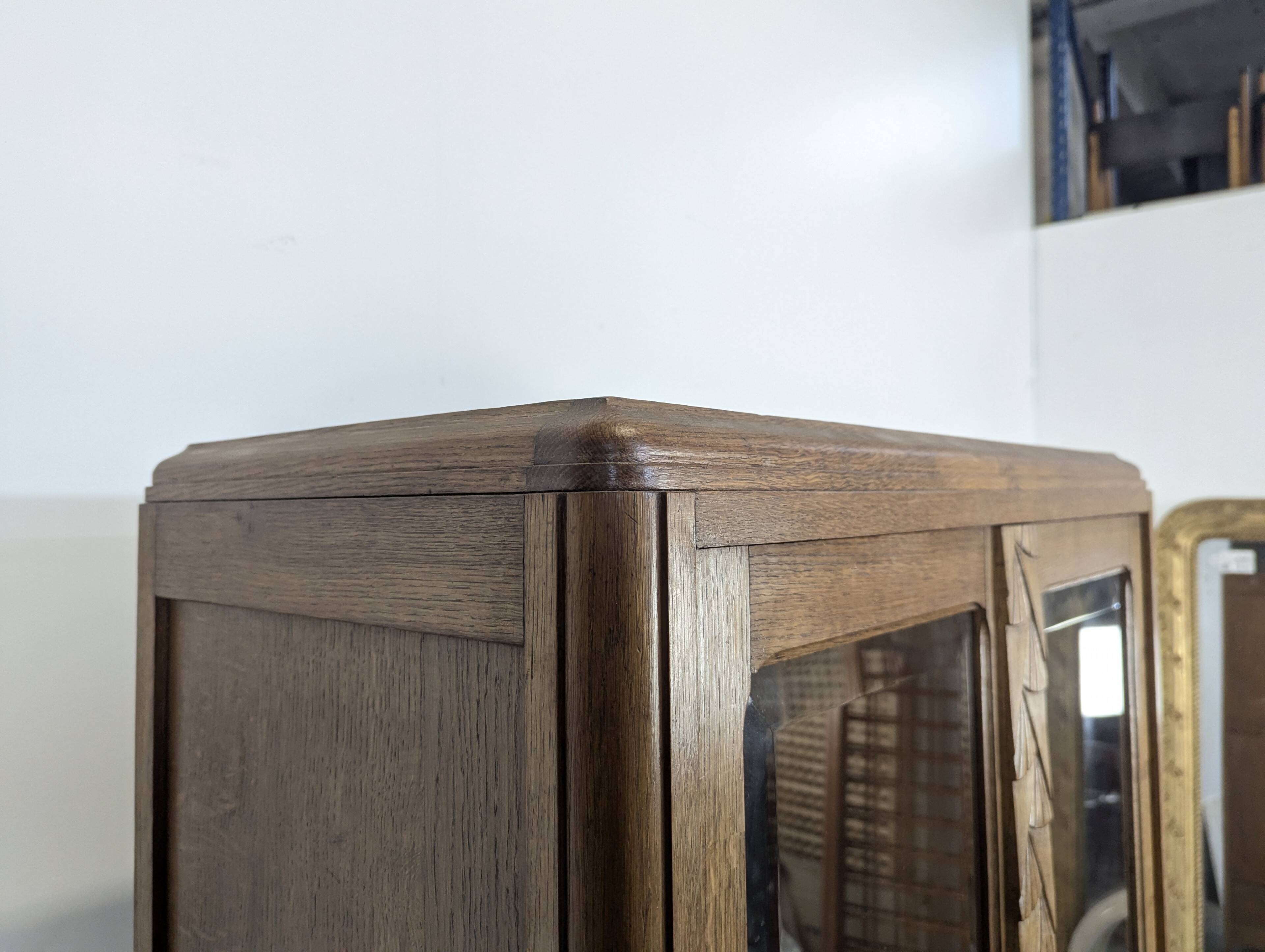 Art Deco style oak display cabinet