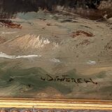 P. van Dinteren "Old Town". Oil on wood panel.