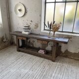Solid oak console workbench 220cm