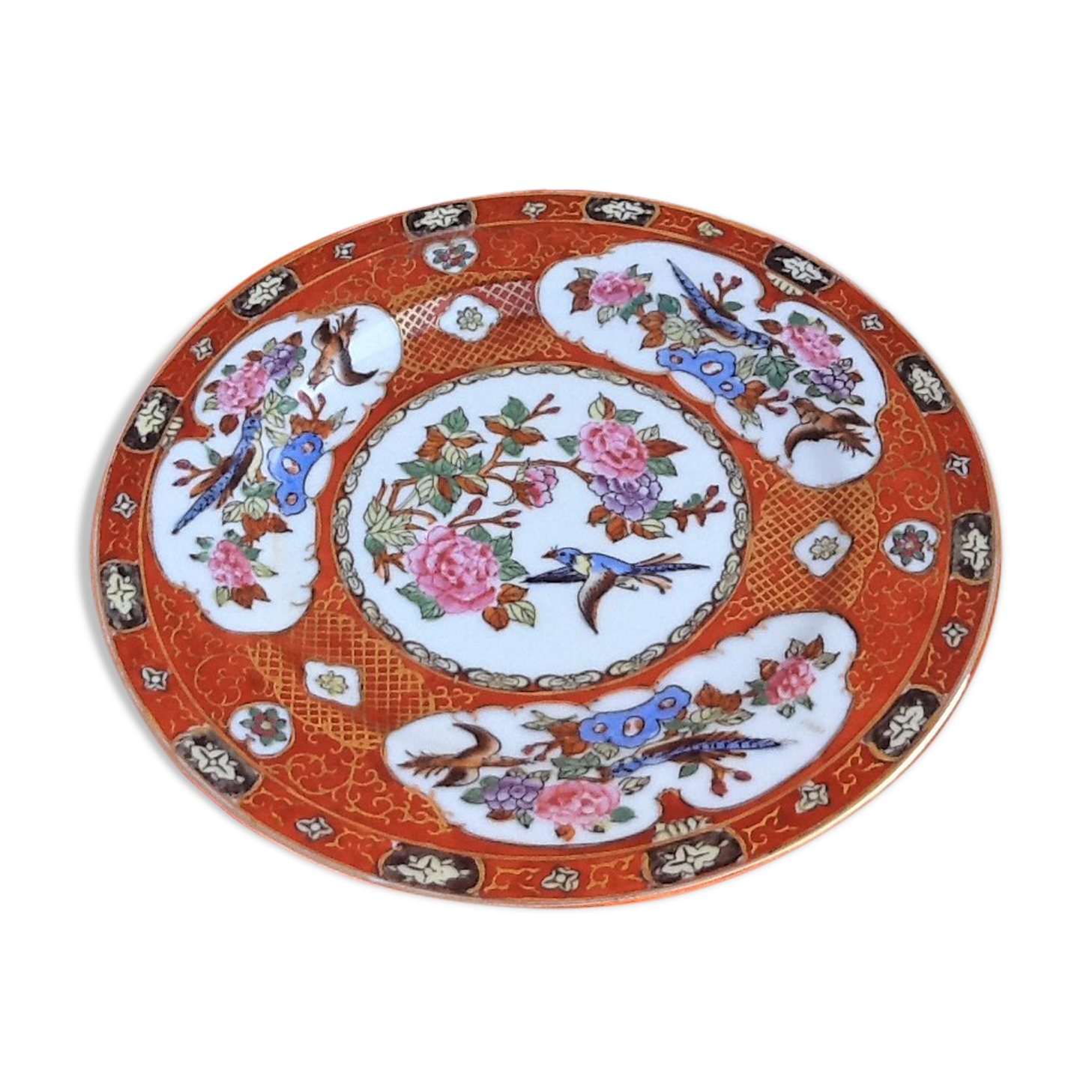 20th Century Famille Rose Plate, Asian Porcelain, Rich Polychrome Decoration