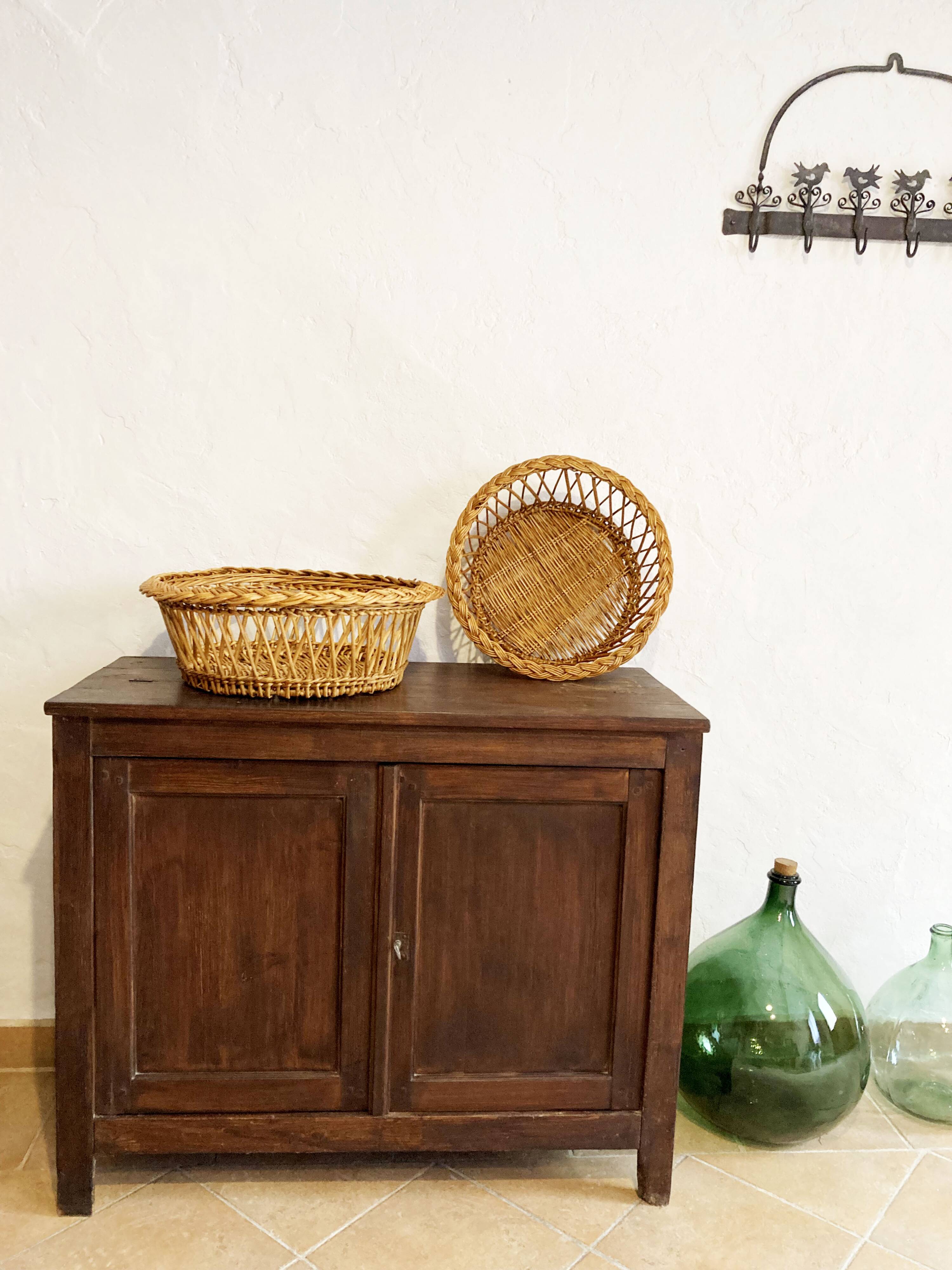 Duo of wicker baskets