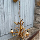 Chandelier and Pair of Wheat Sheaf Wall Lights