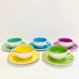 5 cups digoin sarreguemines france pastel 50