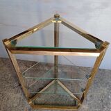 Neckline console metl gilded glass ep 1970