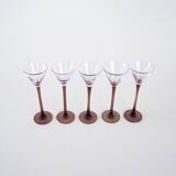 Set of five glasses, Danish design, 1970s, manufactured in Denmark