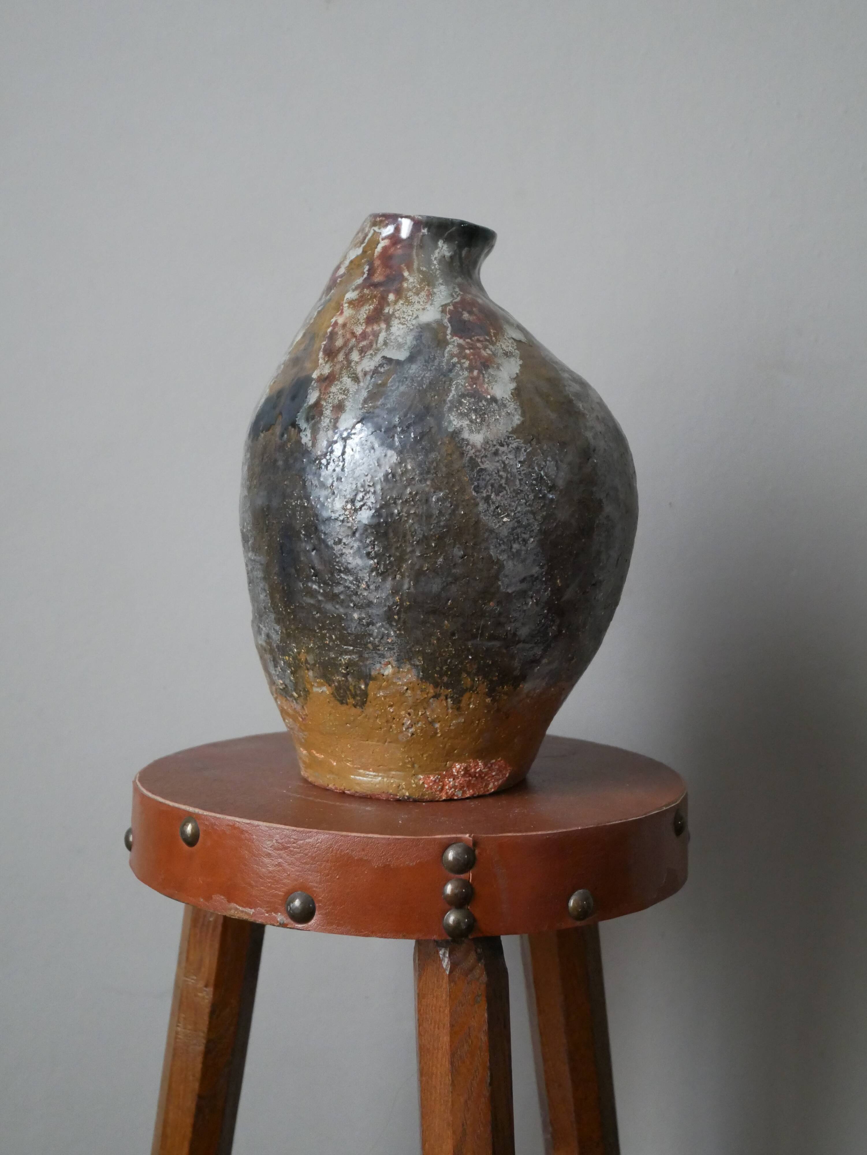 Handmade ceramic vase glazed decoration design wabi-sabi japandi pottery handmade japanese