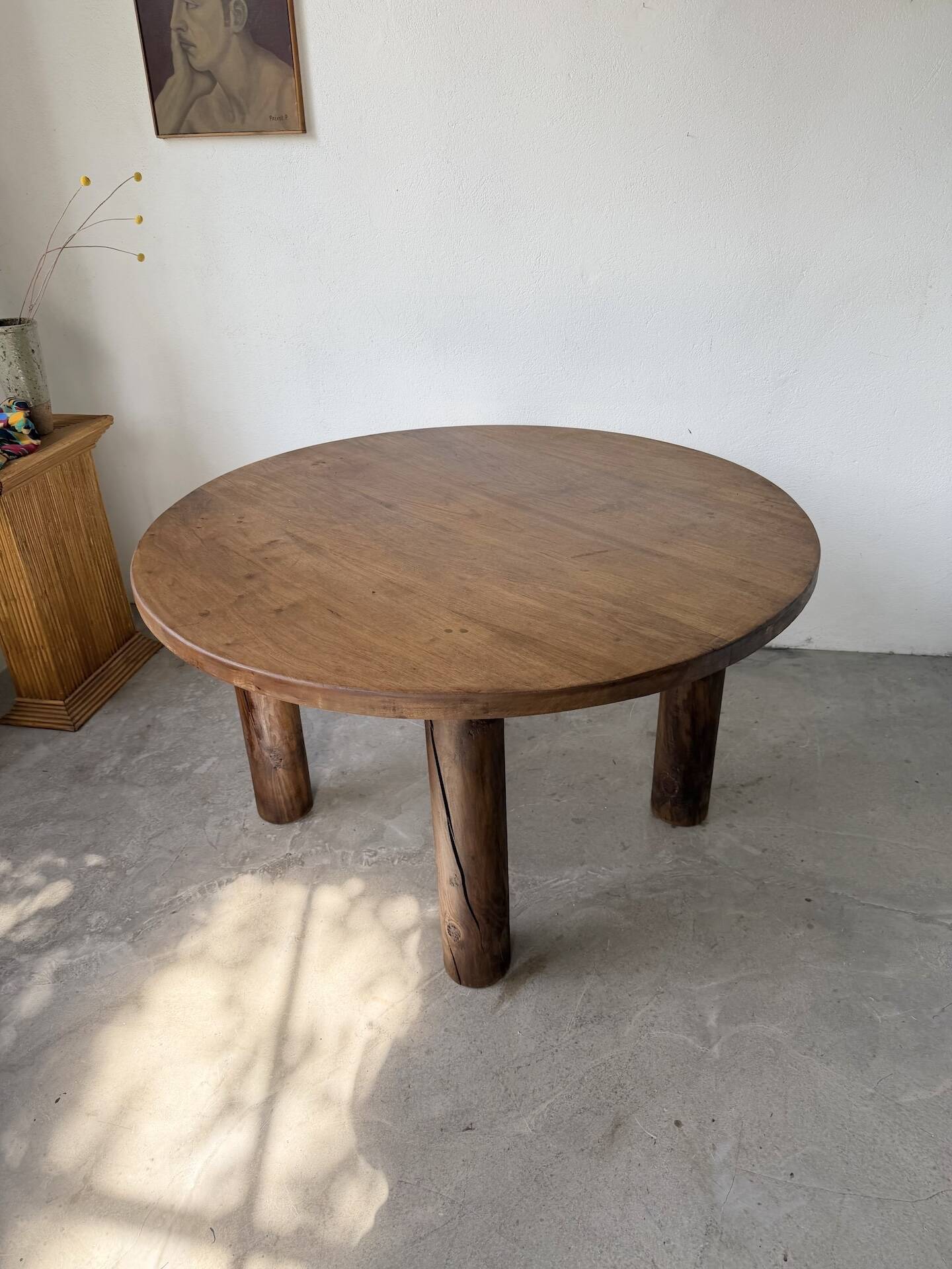 Round table 1950s constructivist walnut