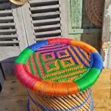 Bamboo stool and ethnic and bohemian rope