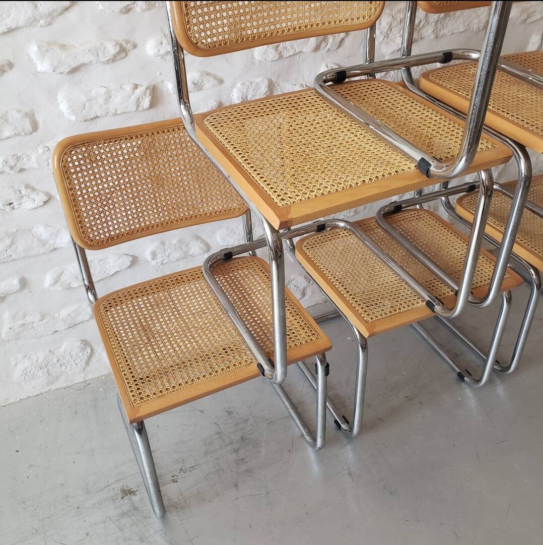 Lot of 6 Marcel Breuer cane chairs