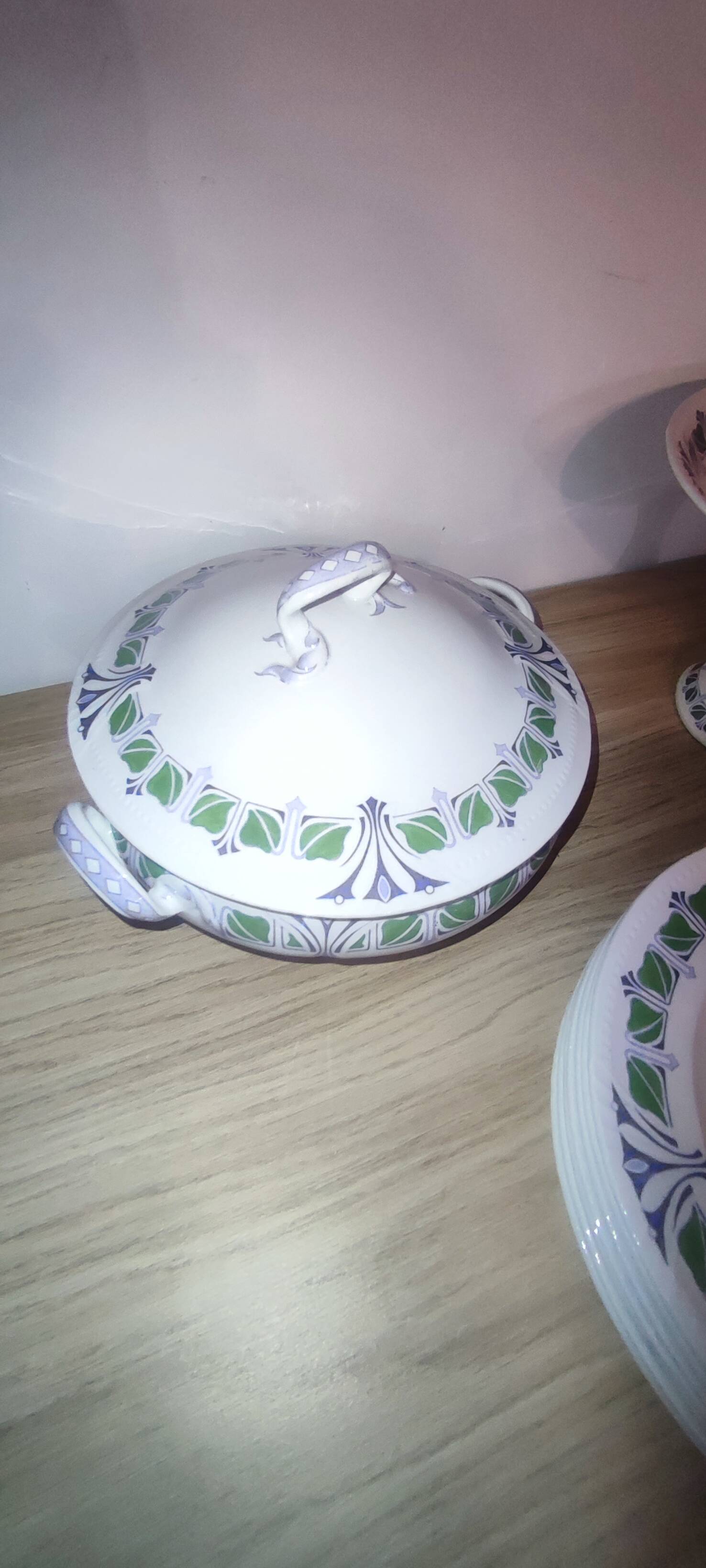 Service of 58 pieces of tableware Sarreguemines Claudia Art Nouveau Art Deco