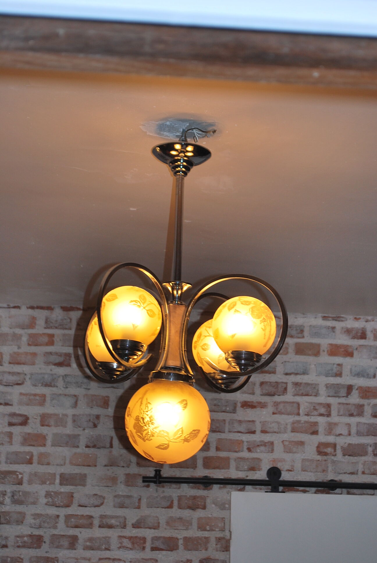 Lustre art déco signé Deveau