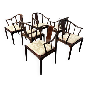 Set of 6 armchairs, “Chinese Chair” model FH 4283, designed by Hans J. Wegner for Fritz Hansen, Denmark, 1979