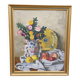 Peinture ancienne vase de marié avec son bouquet