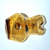 Pichet vintage en verre bullé jaune ambré La Rochère