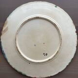 French barbotine plate – raised floral decoration – late 19th century