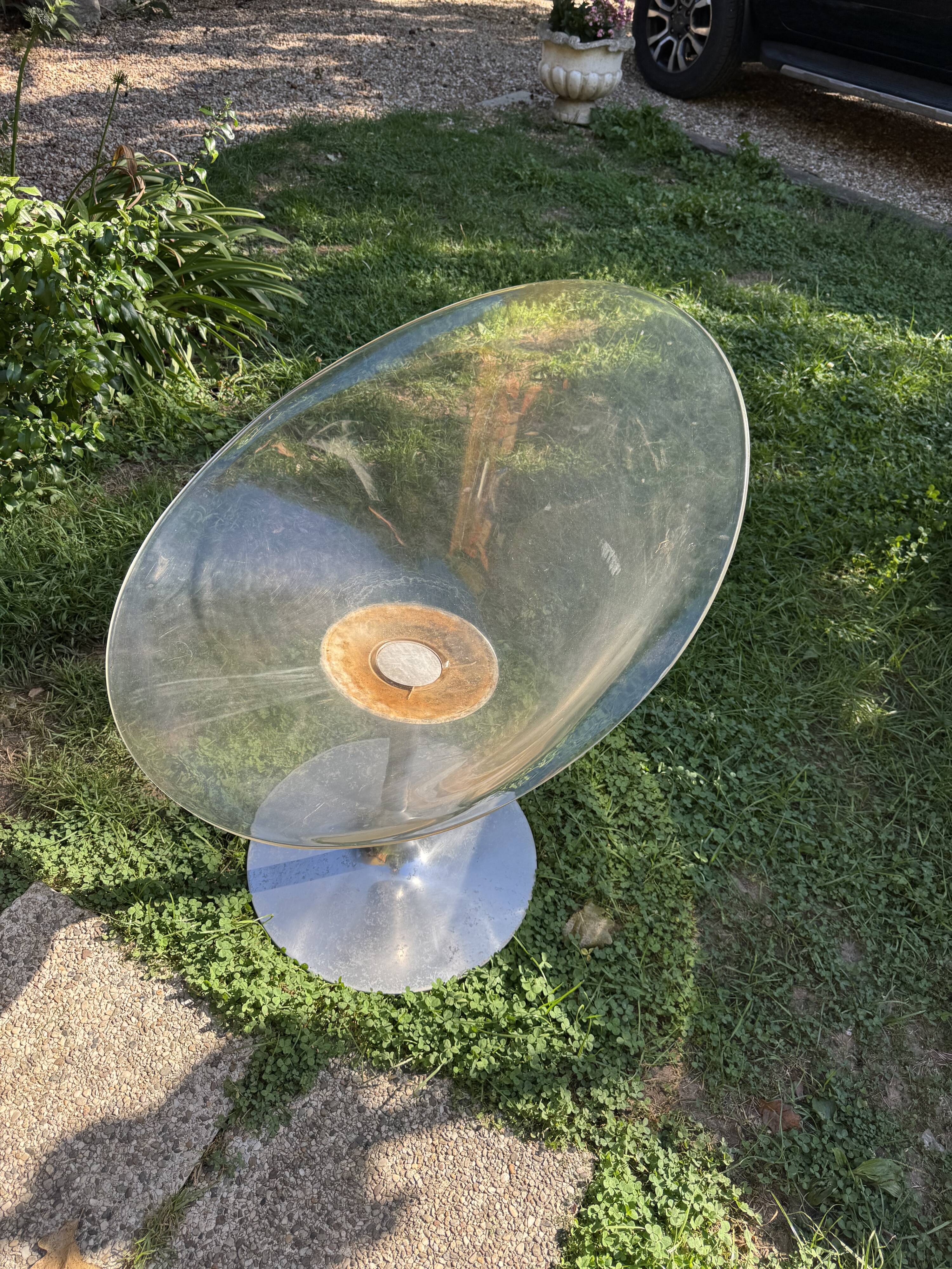 Transparent swivel armchair "Eros" by Philippe Starck for Kartell