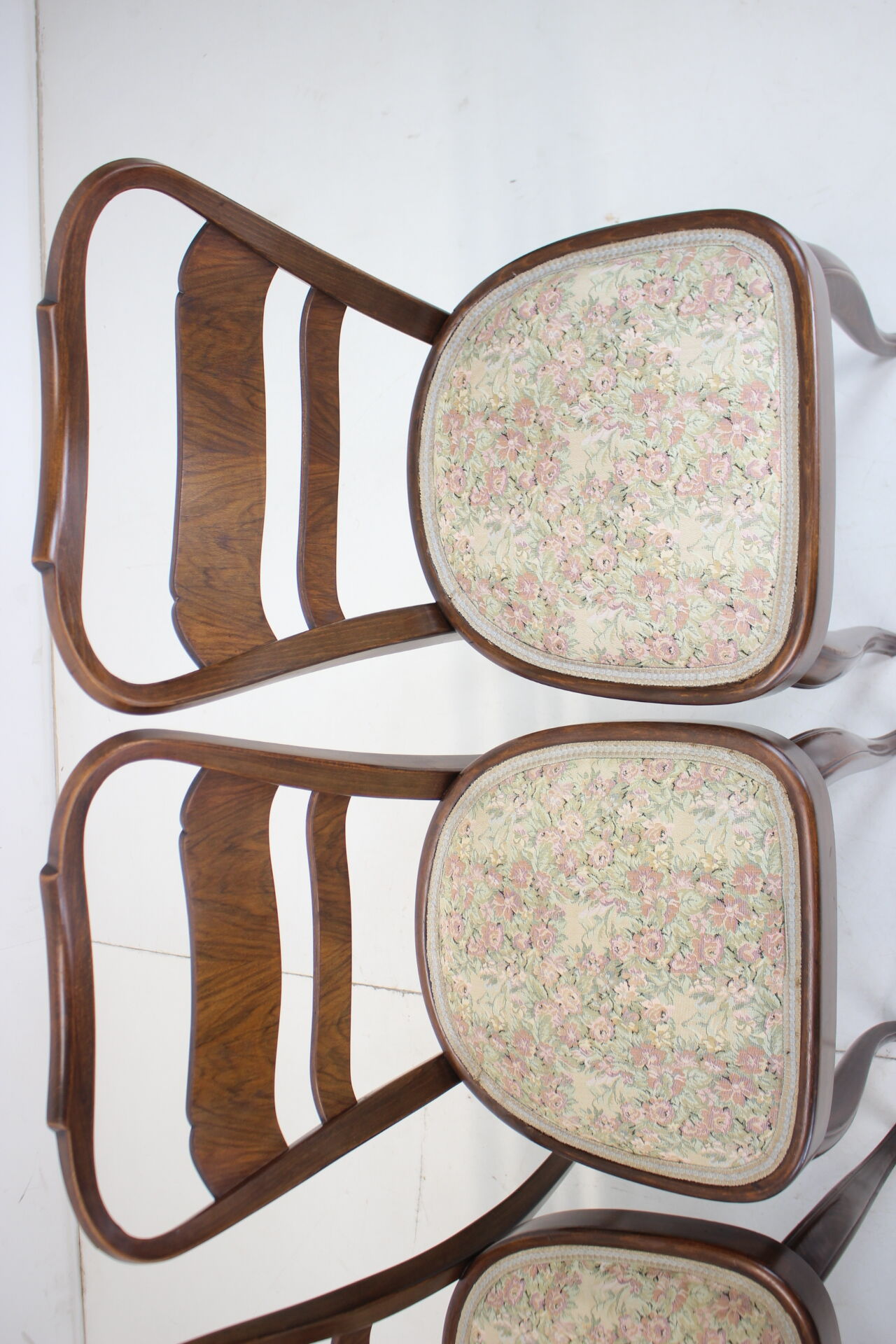 1940s set of 4 dining chairs, czechoslovakia