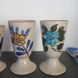Lot 4 mazagrans in flowered sandstone