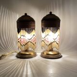 Ensemble de 2 lampes de table en laiton du milieu du siècle, Italie années 1940