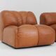 Vintage modular sofa in cognac leather, Italy 1970s