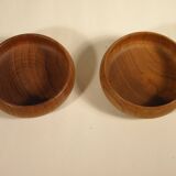 Two bowls, teak pocket emptier