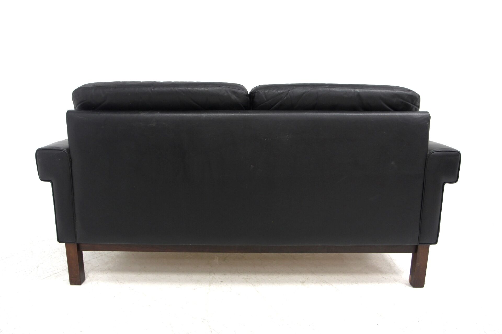 Scandinavian leather sofa 2 places, Sweden, 1950