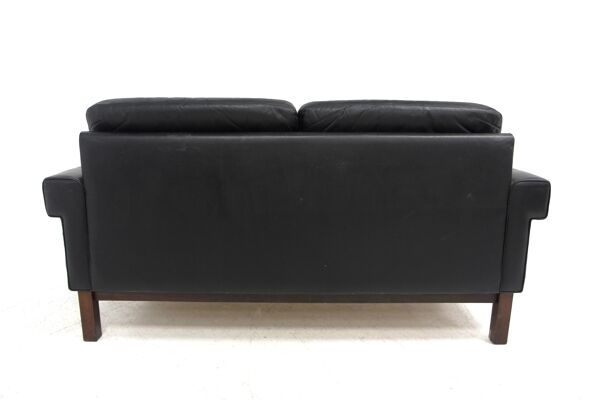 Canapé en cuir scandinave 2 places, Suède, 1950
