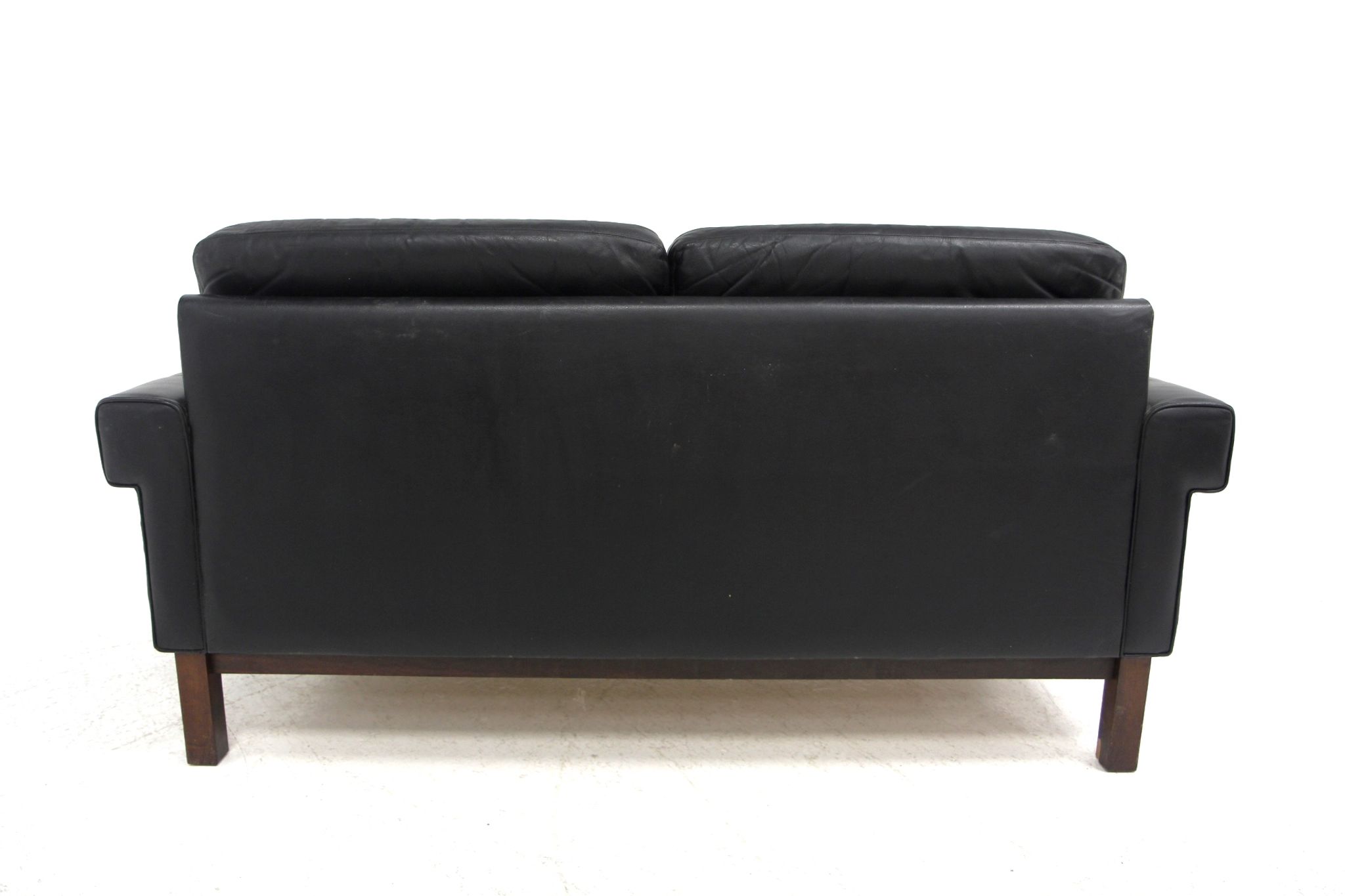 Scandinavian leather two-seater sofa, Sweden, 1950