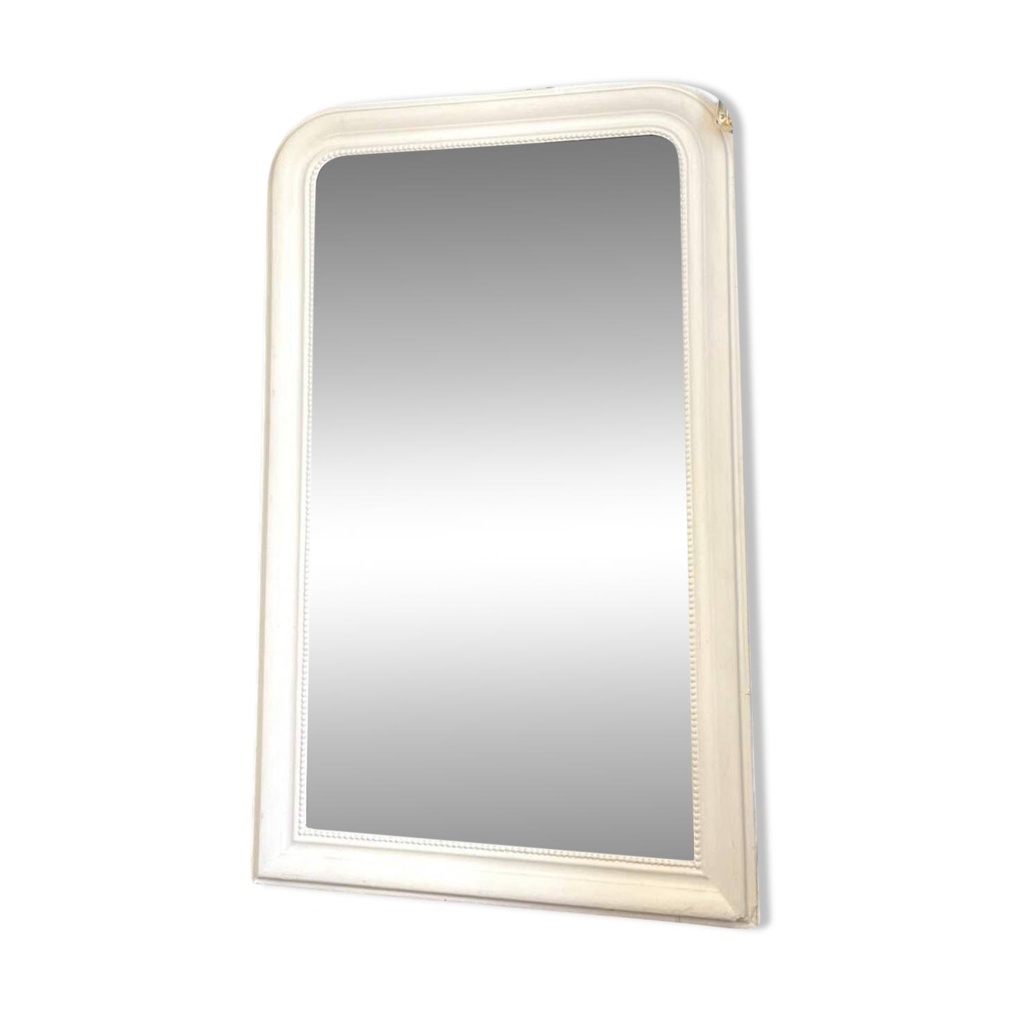 Antique Louis-Philippe beaded mirror, mercury glass