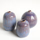 Trio de céramiques miniatures bleues par Antonio Lampecco