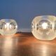 Lampes de table vintage en verre allemand de Peill & Putzler, lot de 2