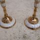 Pair of vintage brass and mother-of-pearl candlesticks