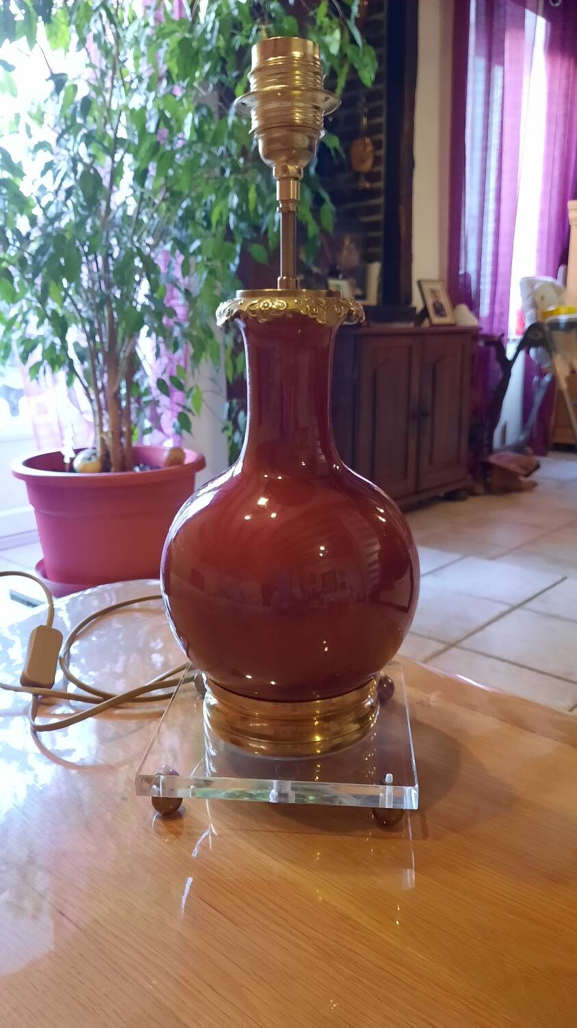 Antique blood-red lamp