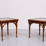 Faux Bamboo Cherry Wood sofa tables 1970s England
