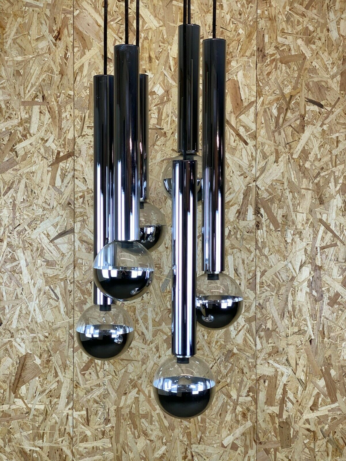 60s 70s lamp cascade lamp by Motoko Ishii for Staff Chrom 6-flame