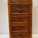Burl walnut chiffonier bedside table 19th century
