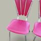 Set of 3 red flower petal chairs - vintage in faux leather - 1960s/70s